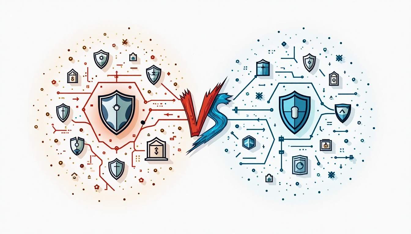 An abstract comparison of two distinct security frameworks